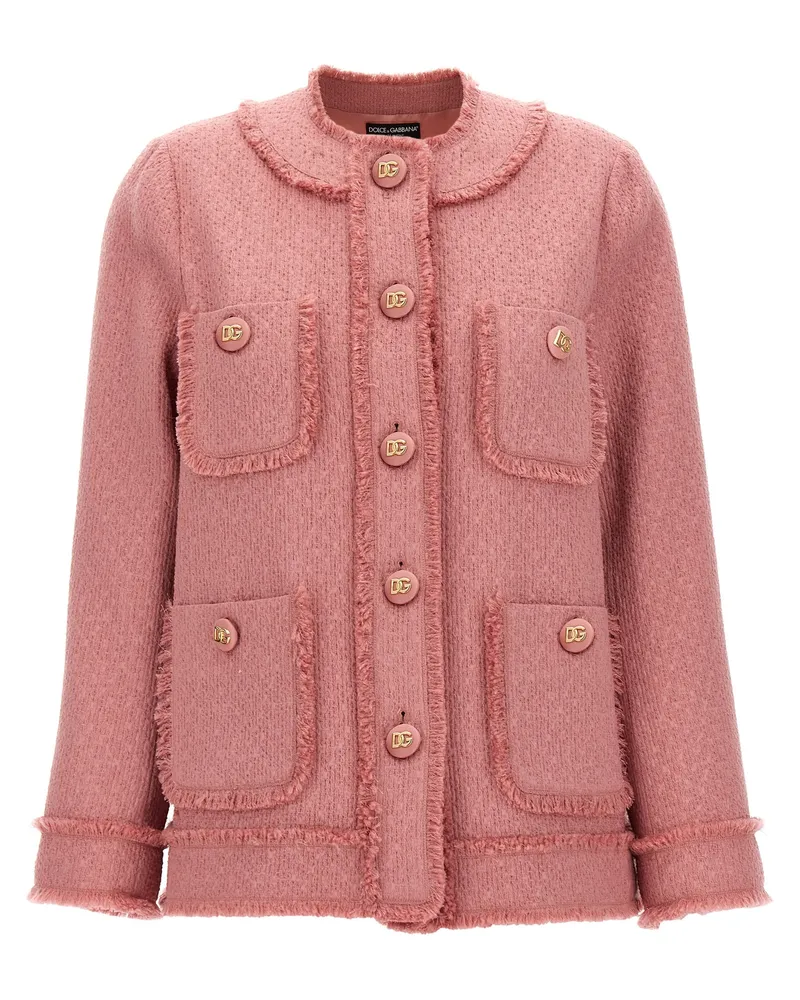 Dolce & Gabbana Tweed Blazer Pink