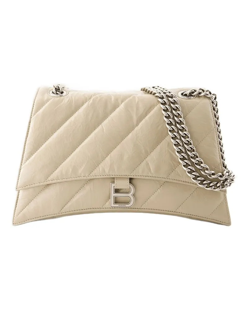 Balenciaga Crush -Kette Hobo Bag  Leder Taupe Beige