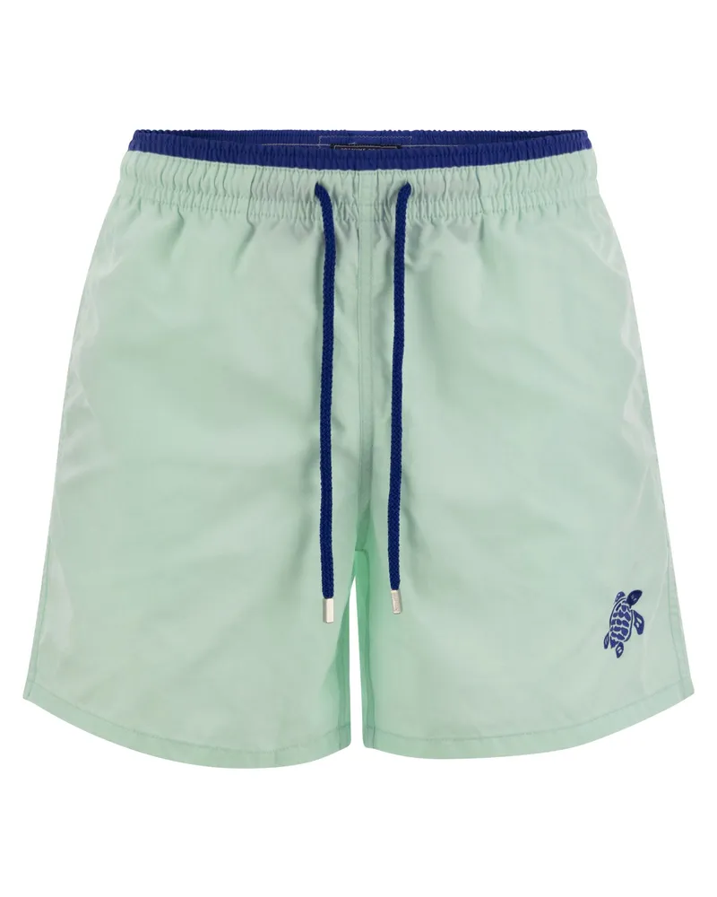 Vilebrequin Moka Beach Shorts mit kontrastierender Farbe Light