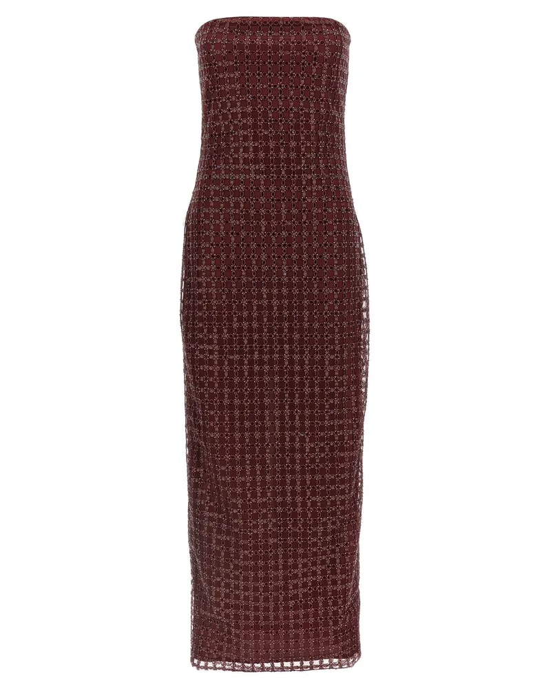 ROTATE Birger Christensen Dreh Birger Christensen 'Perlen Maxi Tube' Kleid Bordeaux