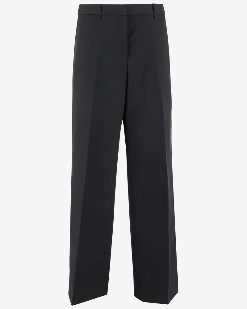 Jil Sander maßgeschneiderte Wolle Gabardinenhose Black