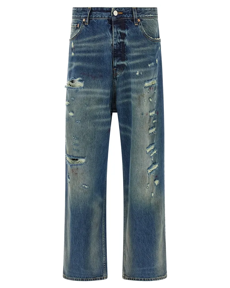 VETEMENTS Blue Distressed Baggy' Jeans Blue