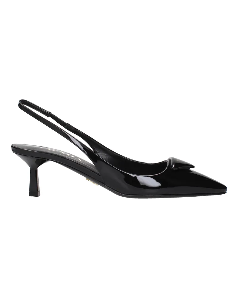 Prada Damens Sandalen Lack Schwarz -