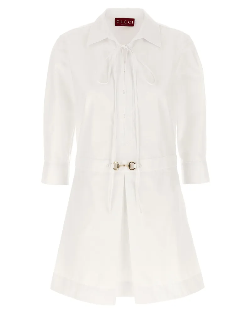 Gucci Morsetto Chemisier-Kleid White
