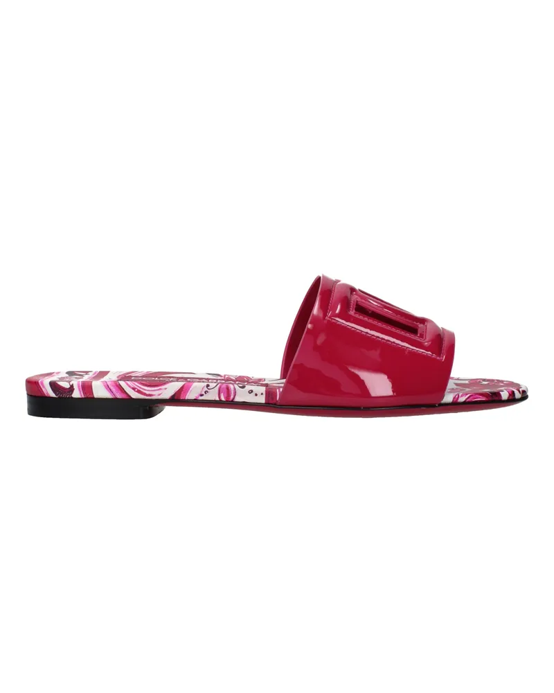 Dolce & Gabbana Dolce&Gabbana Damens Pantoletten und Clogs aus Lackleder in Fuchsia/Cyclamen -