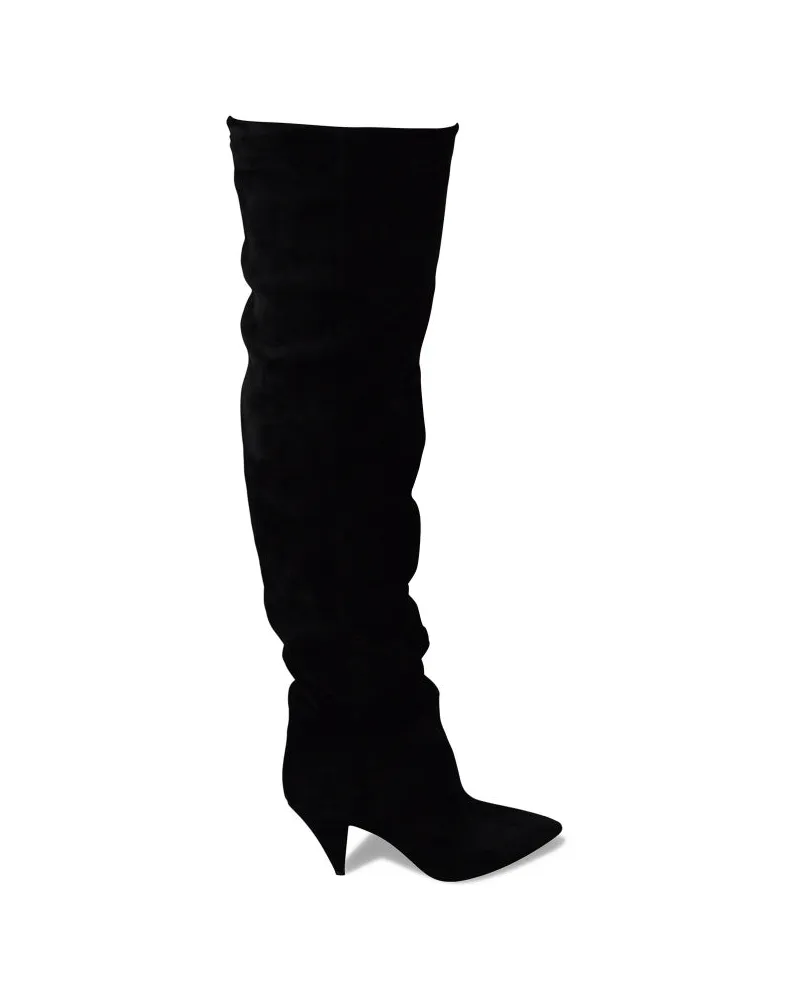 Saint Laurent Era 85 über den Kniestiefeln Black