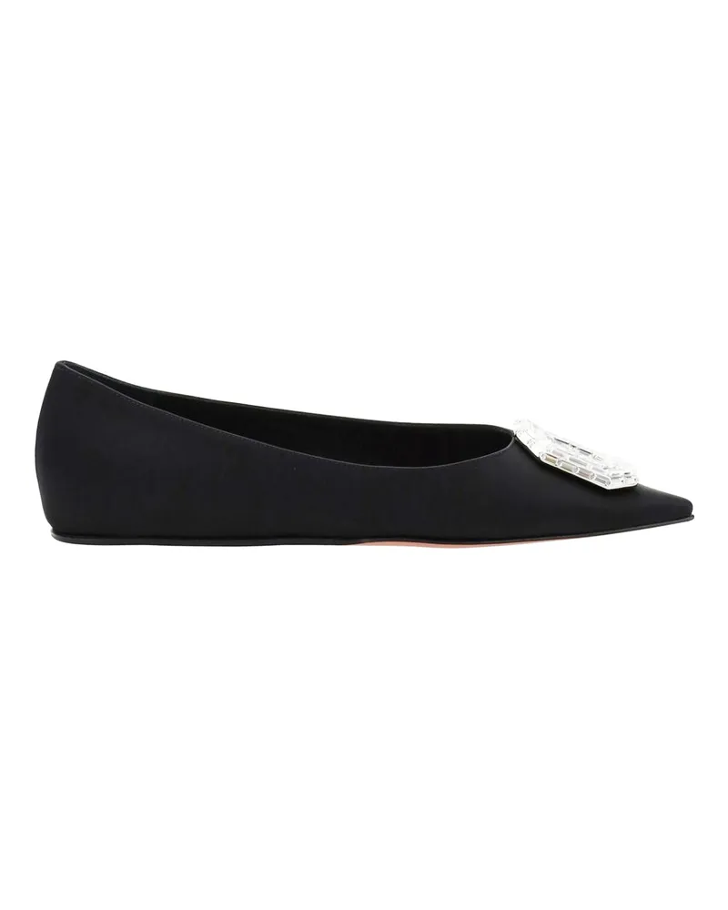 Amina Muaddi Amina Mu I Camellia Ballerina Flats Black