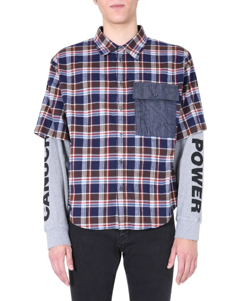 Dsquared2 Shirt With Double Sleeves Blue