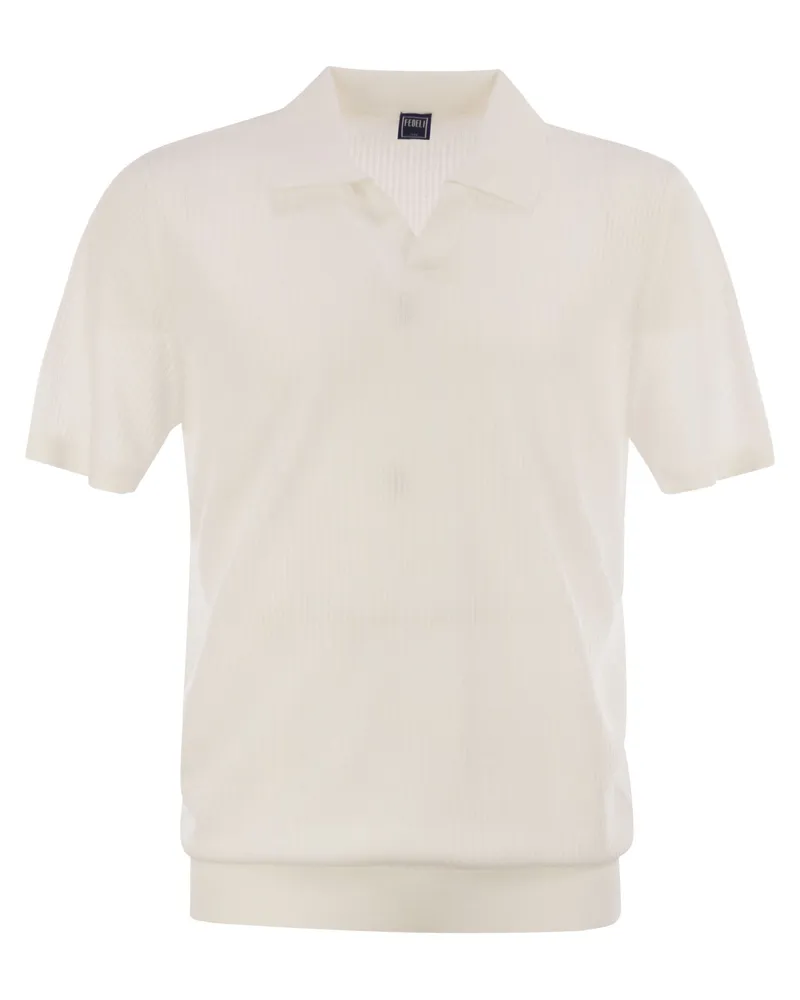 Fedeli Giza Cotton Kurzärmel -Poloshirt White