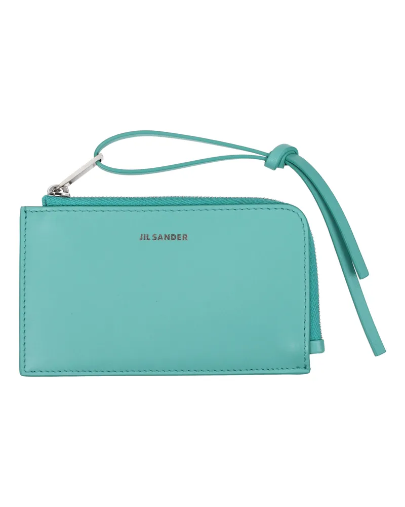 Jil Sander Herrens Grün/Türkises Lederportemonnaie -