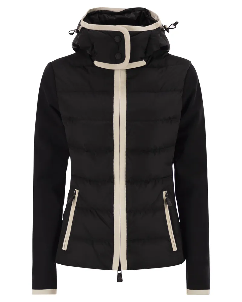 Moncler gepolsterte Hoodie mit Reißverschluss Black