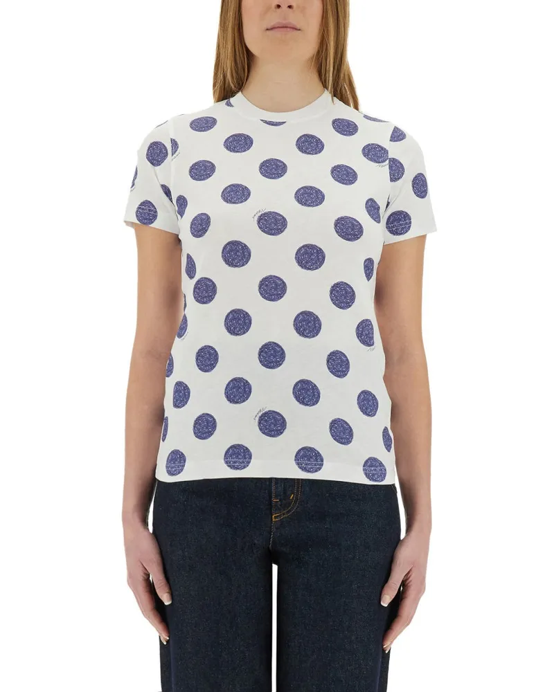 Moschino Ballpoint Pen Polka Dots" T -Shirt White