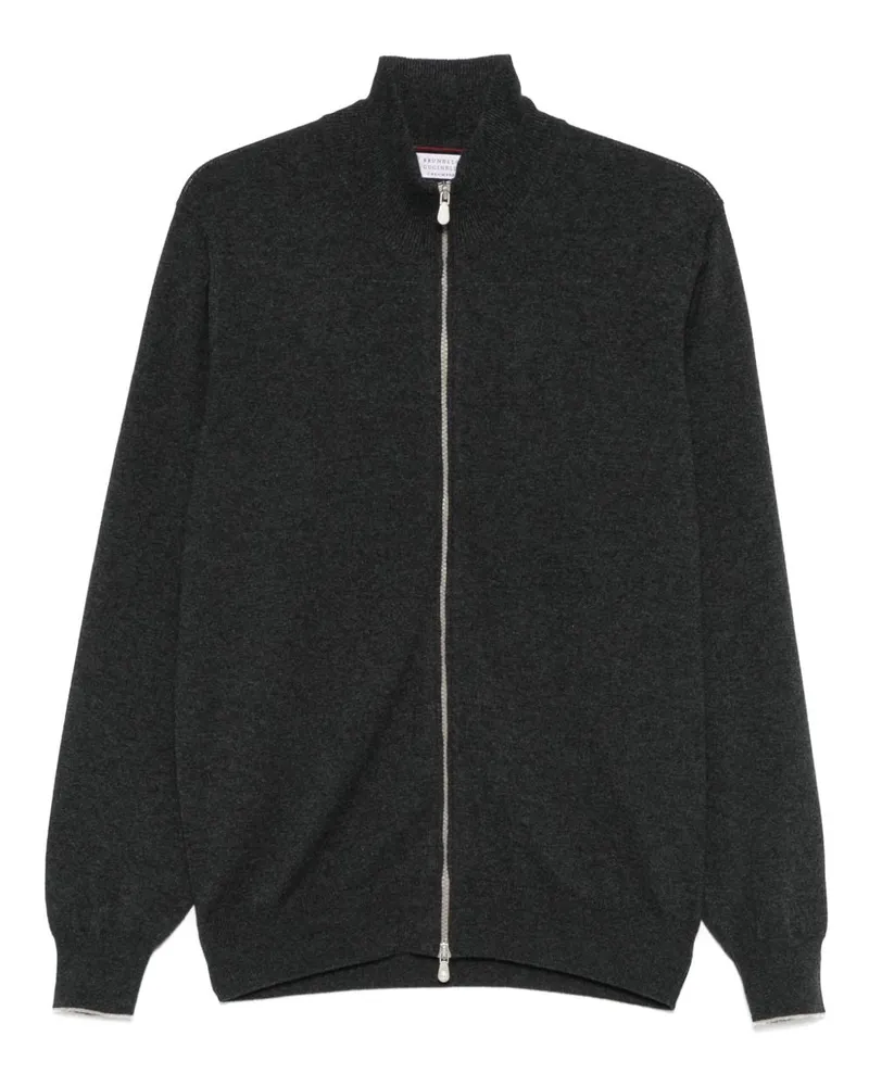 Brunello Cucinelli Kaschmir -Strickjacken mit Reißverschluss Grey