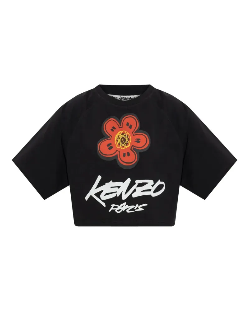 Kenzo Boke Flower Crop T -Shirt Black