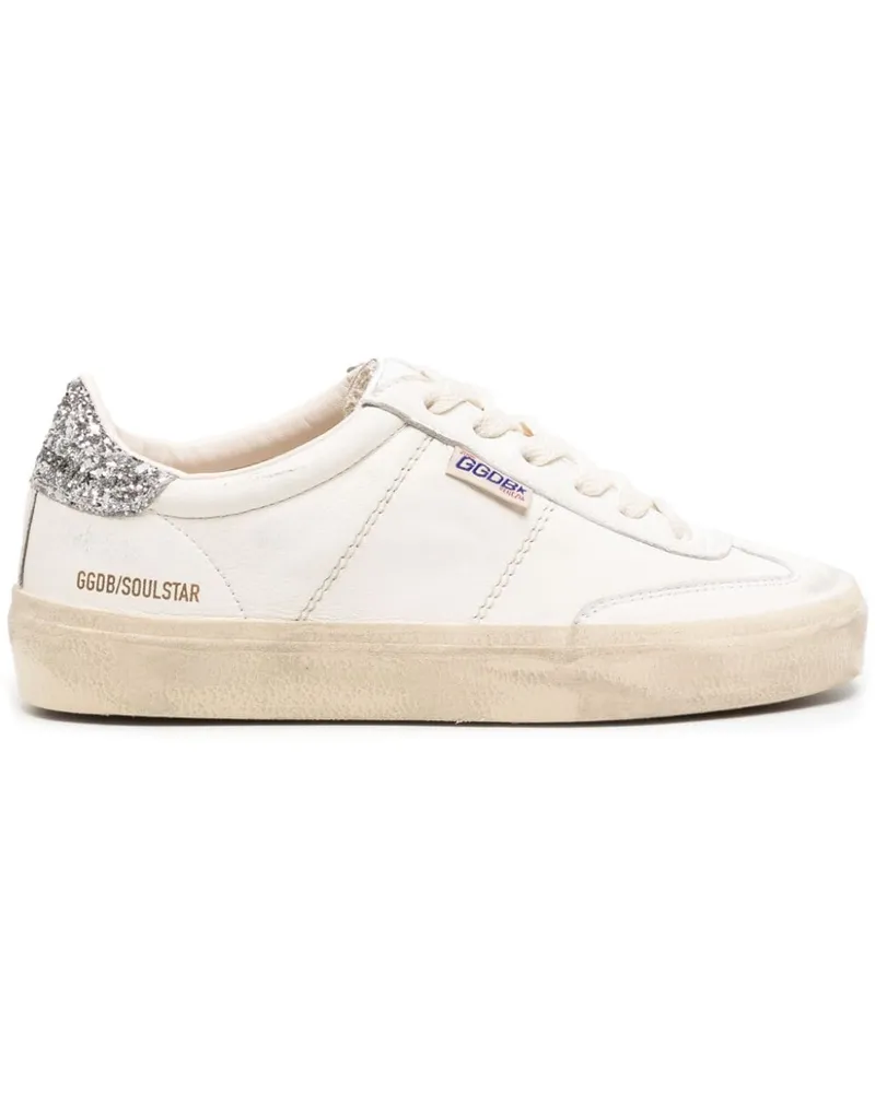 Golden Goose Soul Star Star Leder -Sneaker Silver