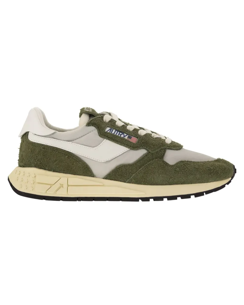 AUTRY Reelwind Wildleder und Technical Textile Trainer Military