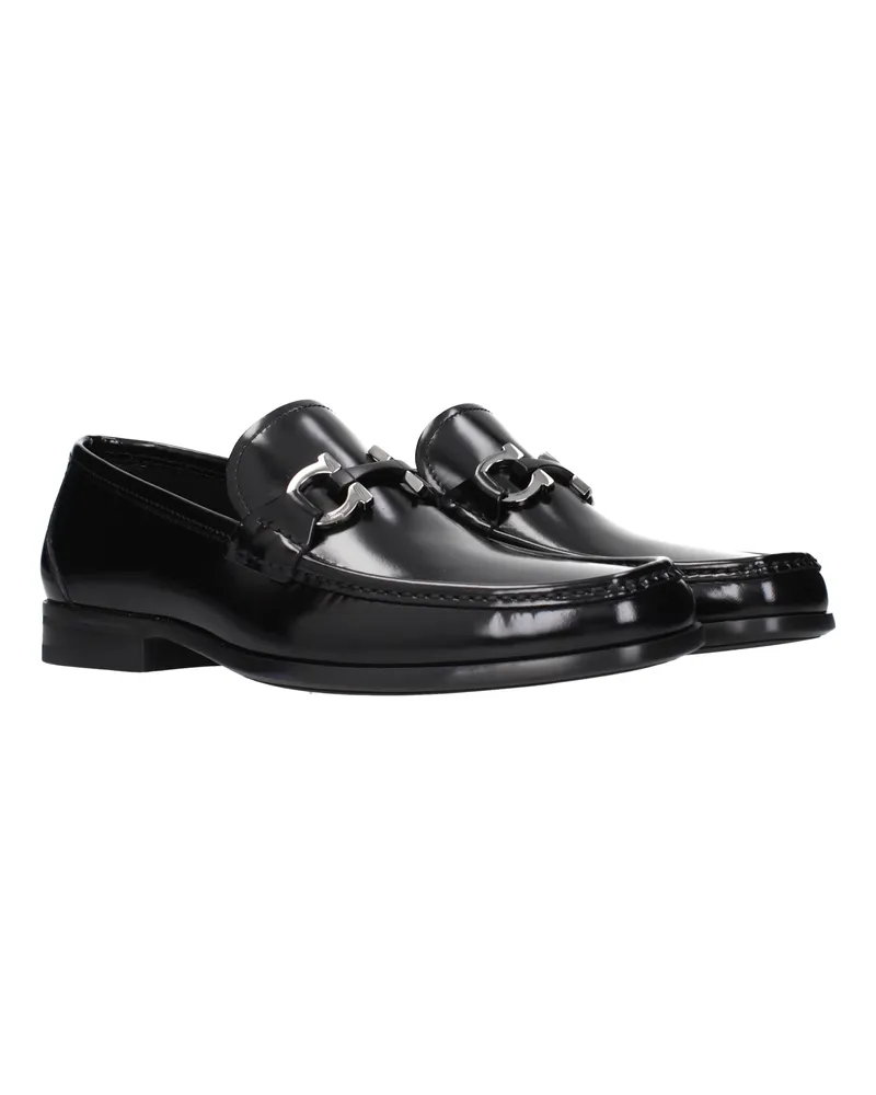 Ferragamo Grandioso Herrens Slipper aus schwarzem Leder -