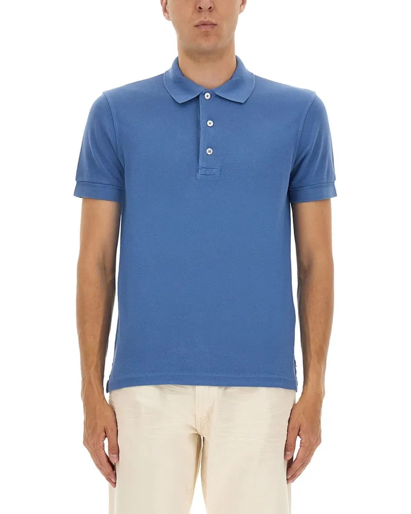 Tom Ford Pique Polo Blue