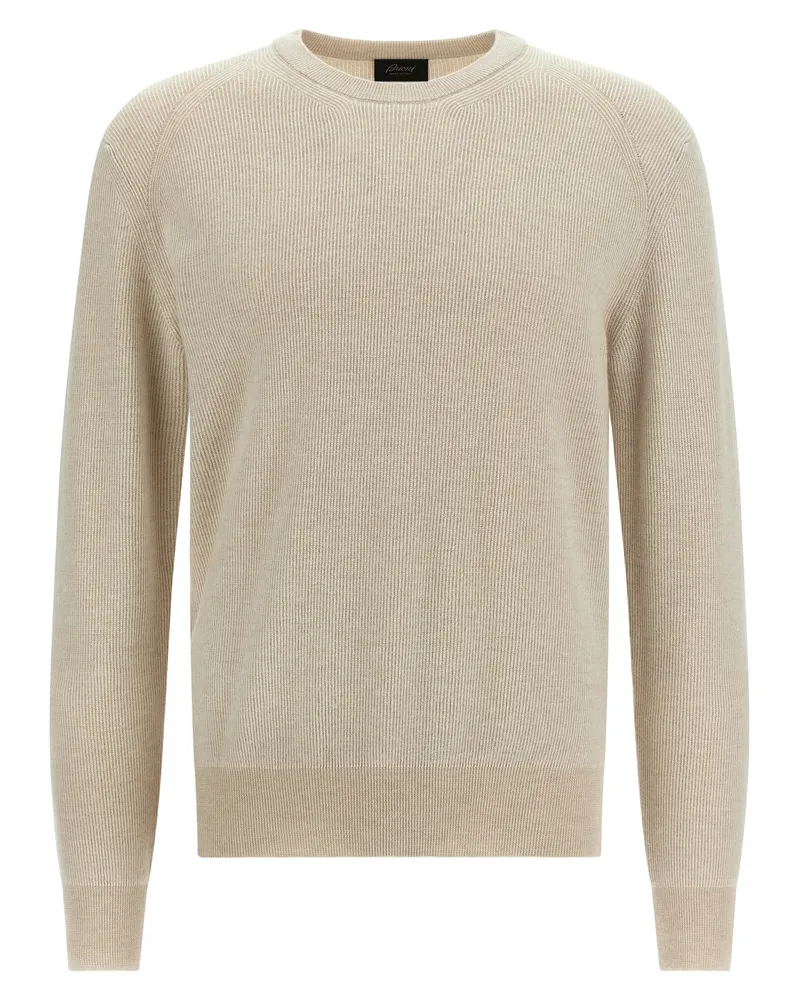 Brioni gerippter Pullover Beige