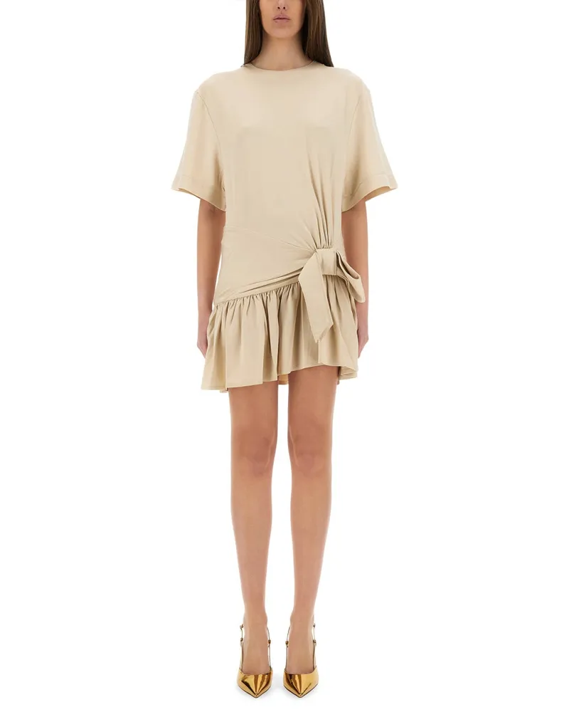 Paco Rabanne Mini -Kleid mit Bug Beige
