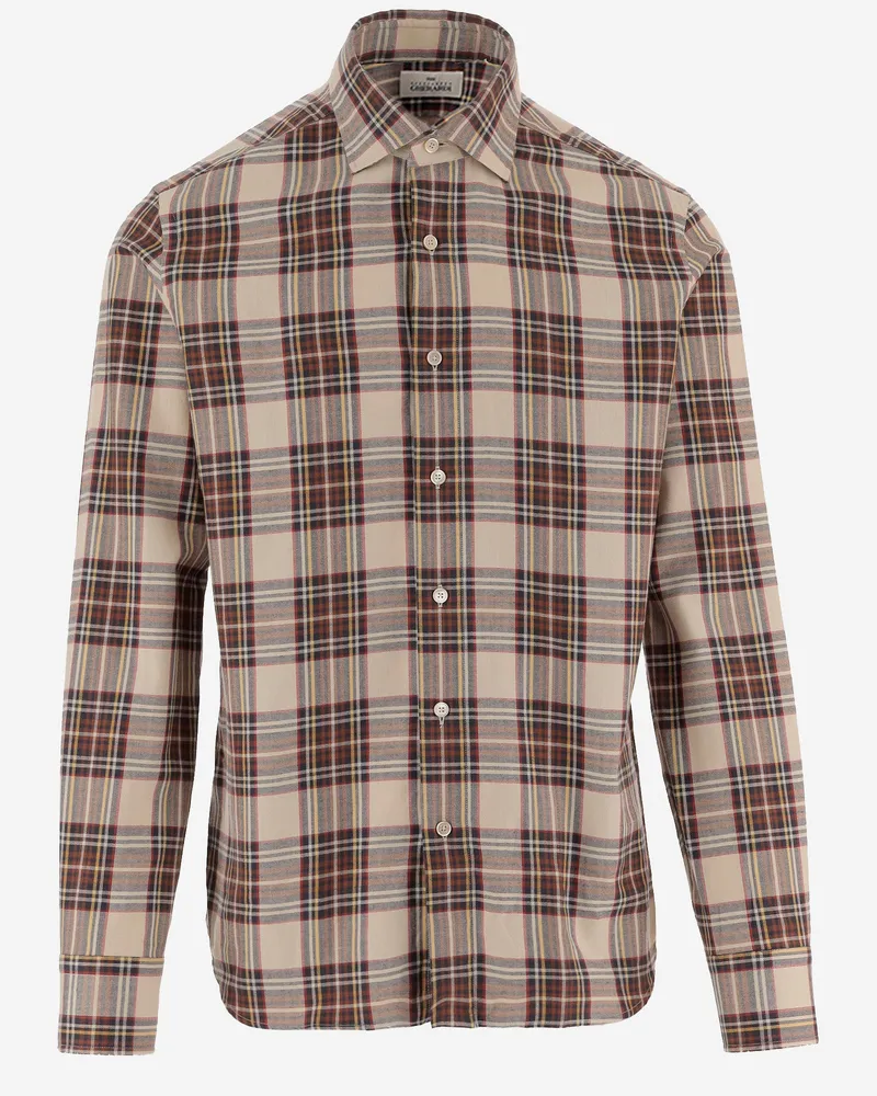 Gherardi Baumwollhemd mit Karomuster Red