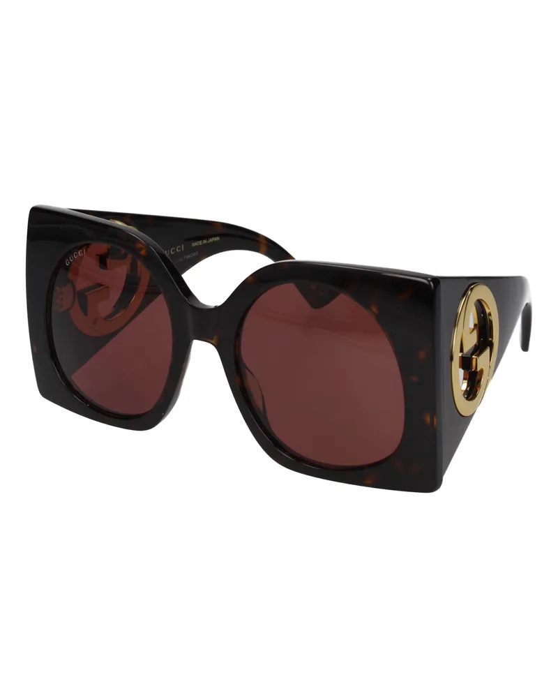 Gucci Damens Sonnenbrille aus braunem Acetat -