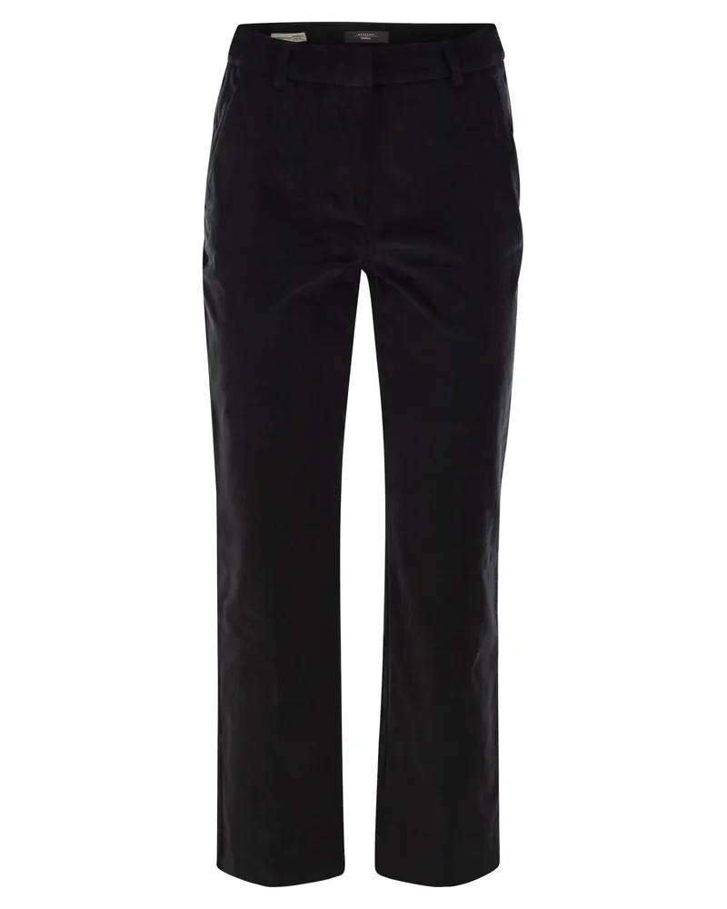 Weekend Max Mara Marruca Baumwollsamthose Black