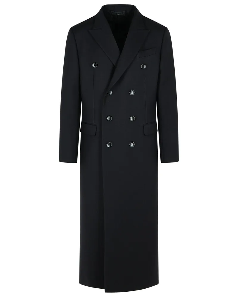 Tom Ford Black Wollmantel Black