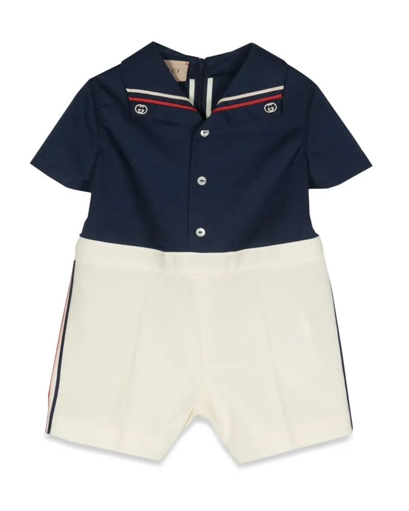 Gucci B SS Allinone Str Co Poplin mit Co -Kanett Blue