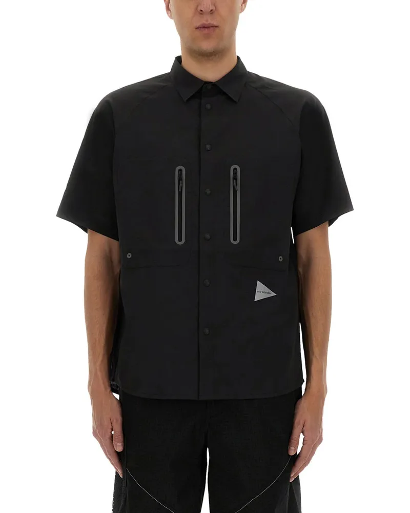 and wander Und wandern Sie das Hemd mit Logo Black