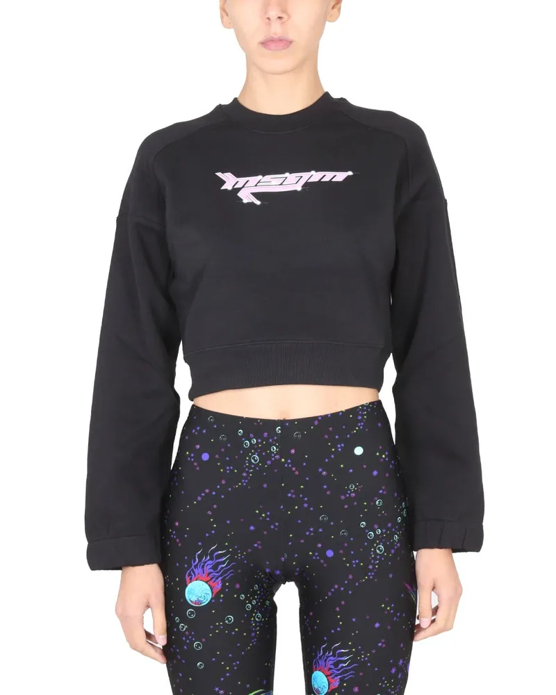 MSGM Sweatshirt mit Logo Black