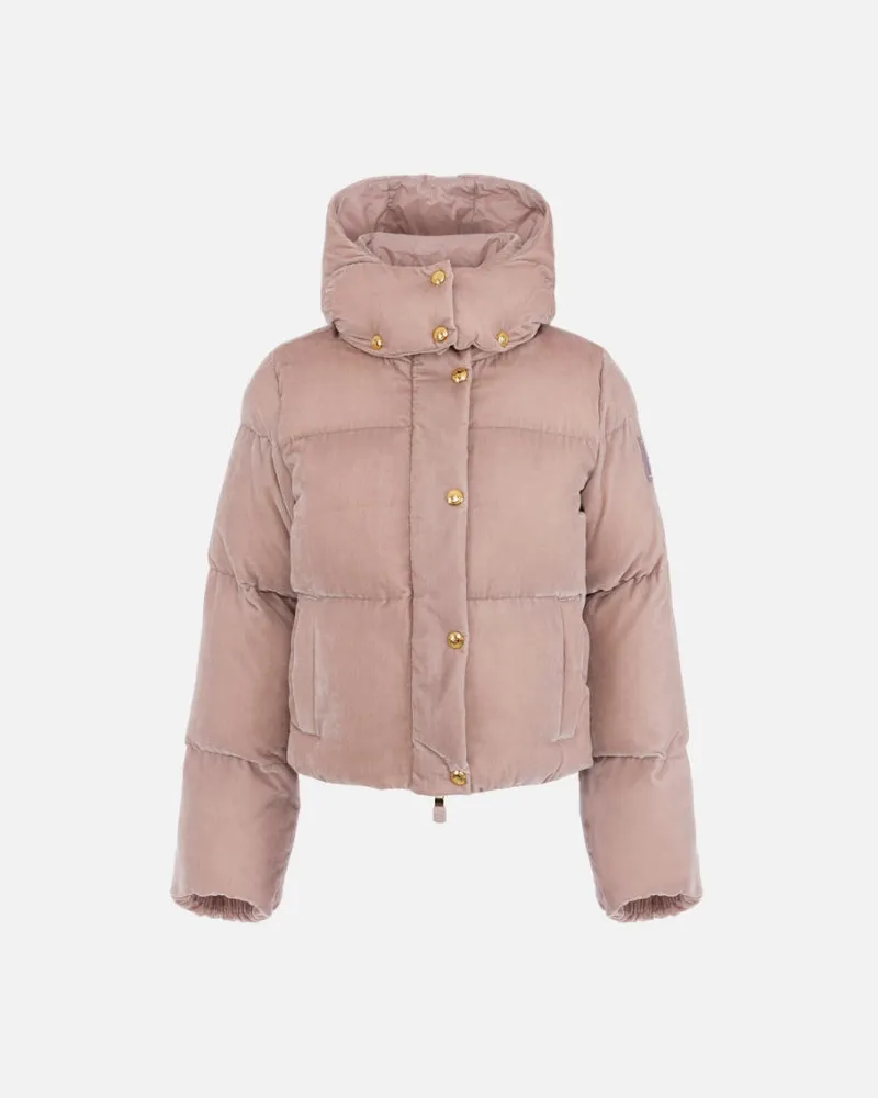 Elisabetta Franchi Samt-Daunenjacke Pink