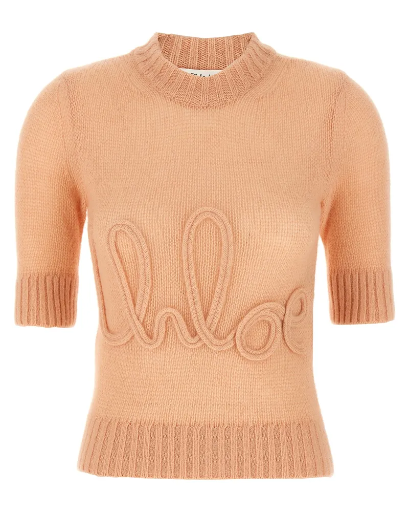 Chloé Chloé Logo Stickpullover Pink