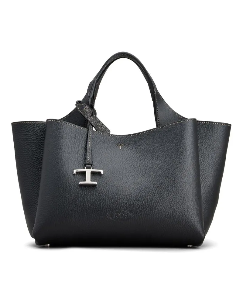 TOD'S s Mini -Leder -Einkaufstasche Black