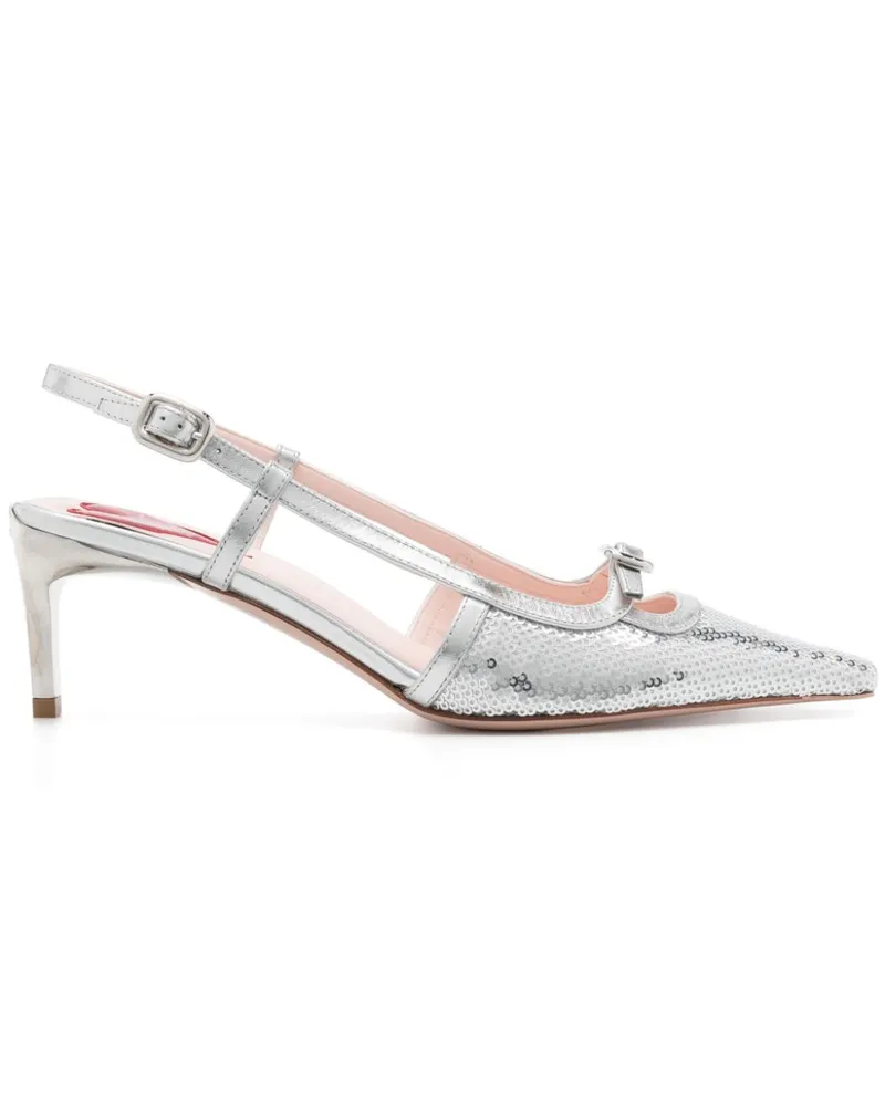 Roger Vivier Mini Schnalle Slingback Pumps Silver