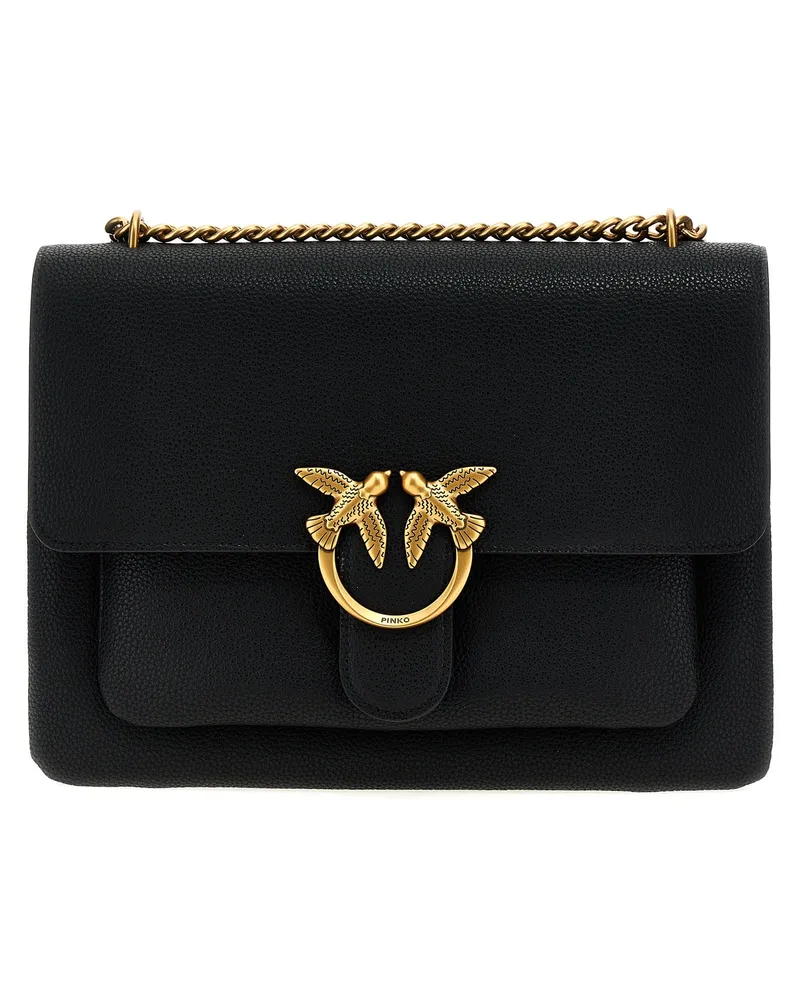 Pinko liebe eine weiche' große Crossbody -Tasche Black