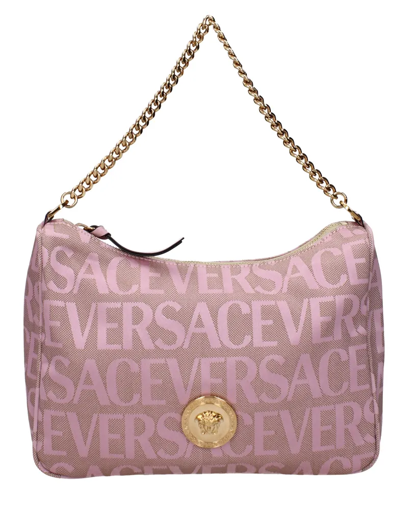 Versace Damens Handtaschen Stoff Beige/Blassrosa -