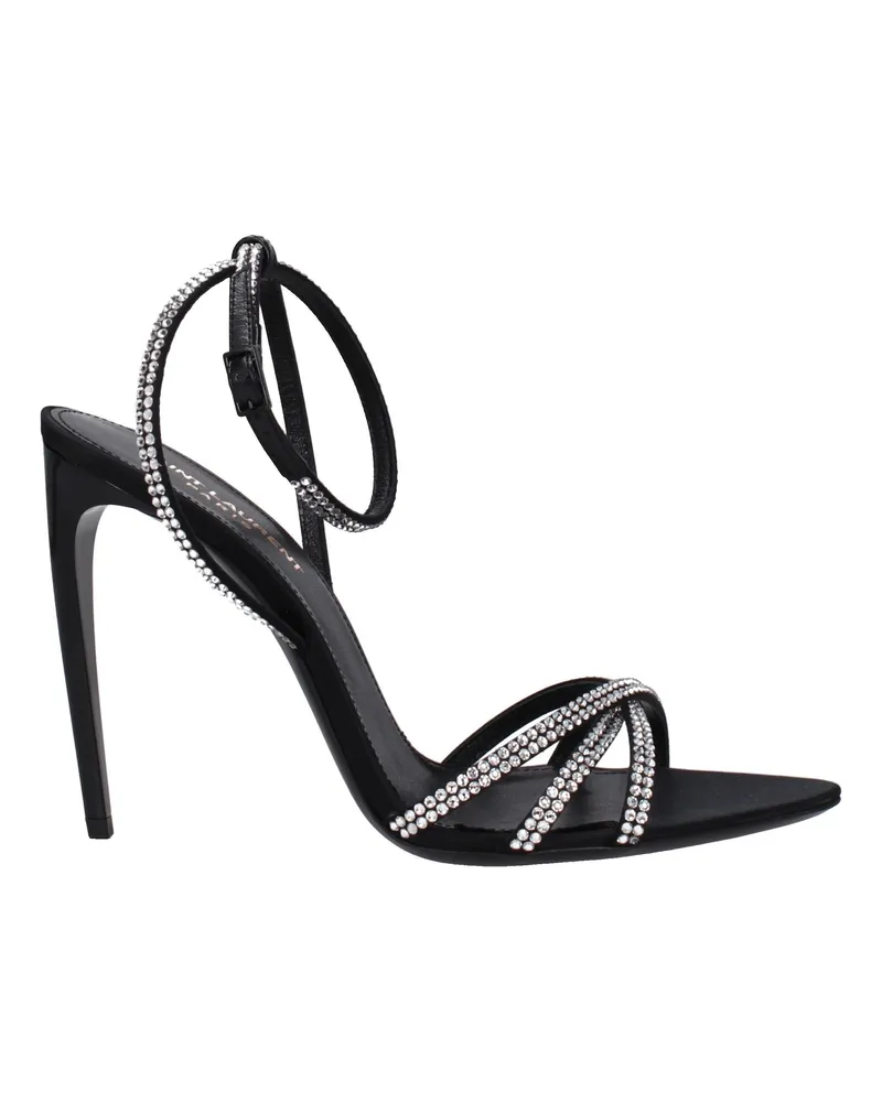 Saint Laurent Ava Damens Sandalen Satin Schwarz -
