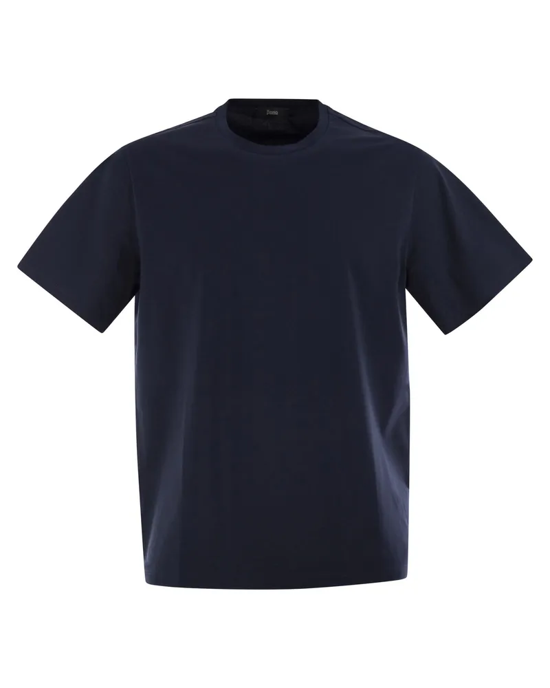 Herno Stretch Cotton T -Shirt Blue