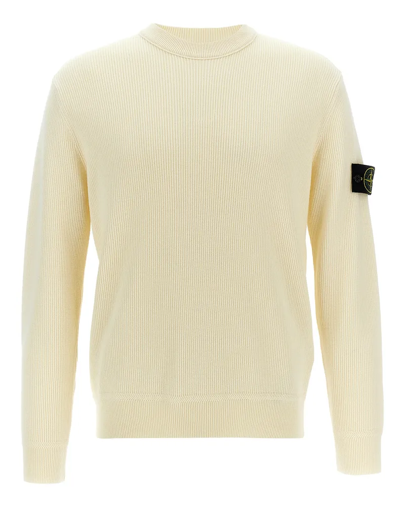 Stone Island Logo Abzeichenpullover White