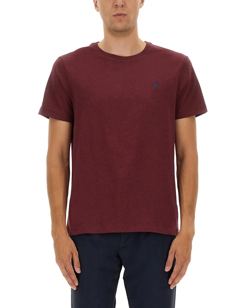 Ralph Lauren Baumwoll -T -Shirt Bordeaux