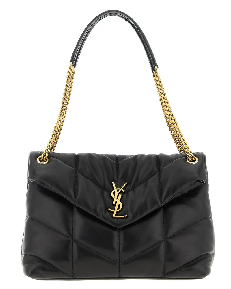 Saint Laurent Mittelgroße Umhängetasche „Loulou Puffer Black