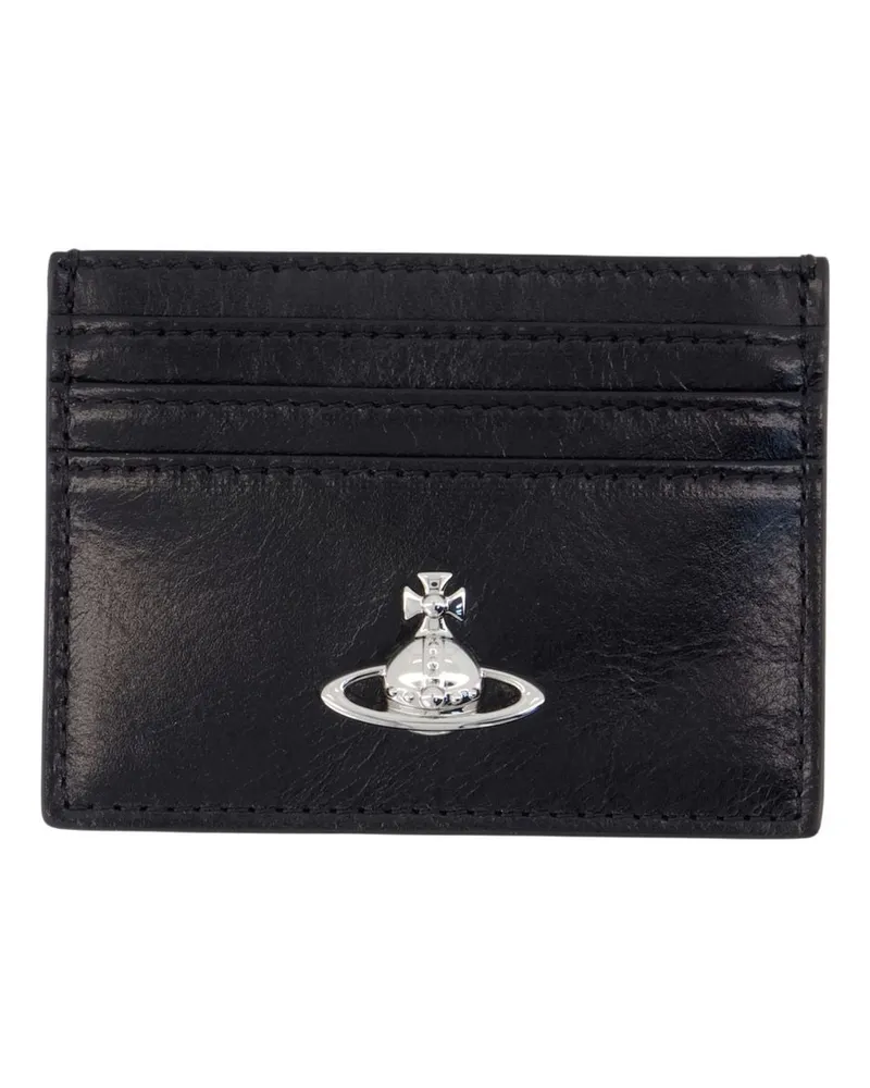 Vivienne Westwood Flachkarte Halter  Leder schwarz Schwarz