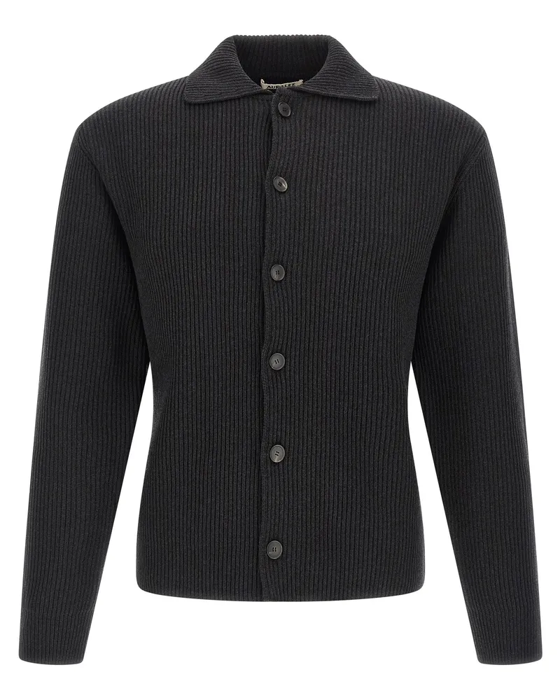 AURALEE Cardigan aus ultrafeiner Wolle Black