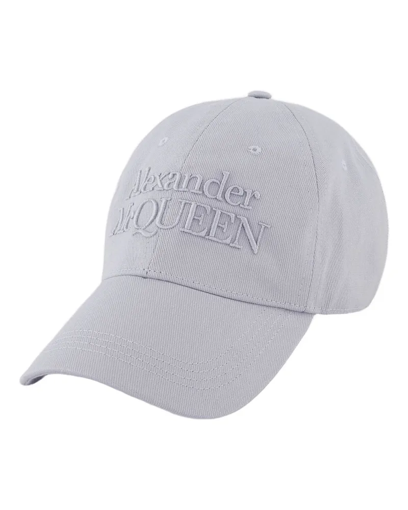 Alexander McQueen Logokappe  Baumwollhellgrau Grey