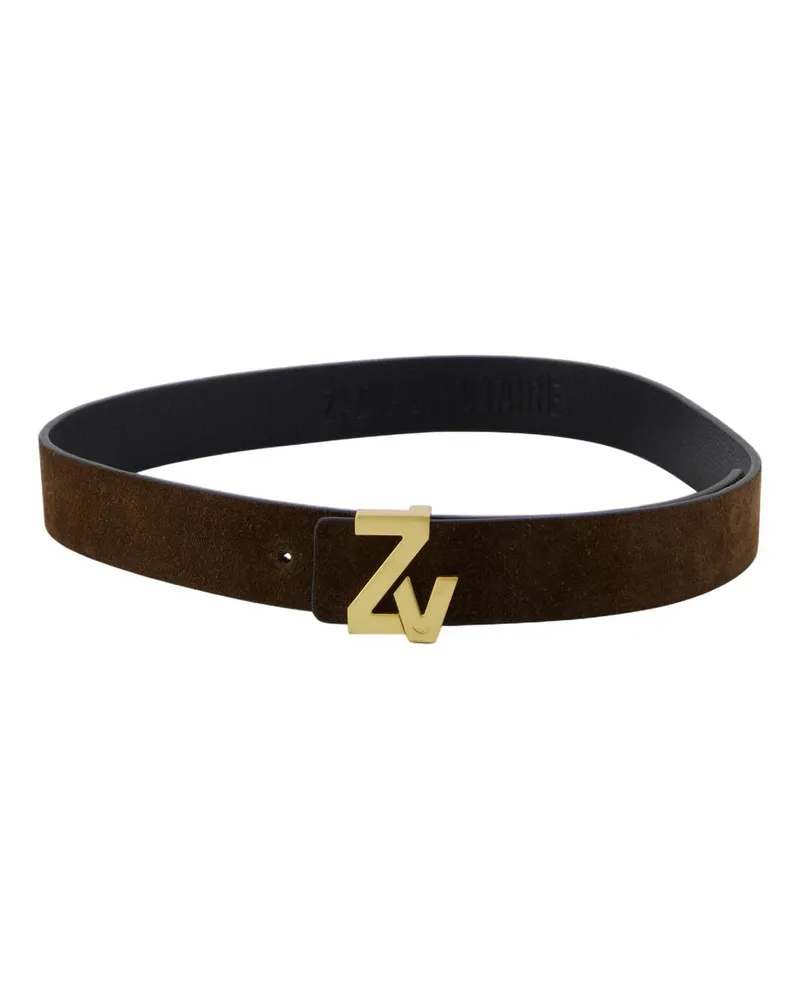 Zadig & Voltaire Zv Initiale Gürtel  Leder Braun Brown