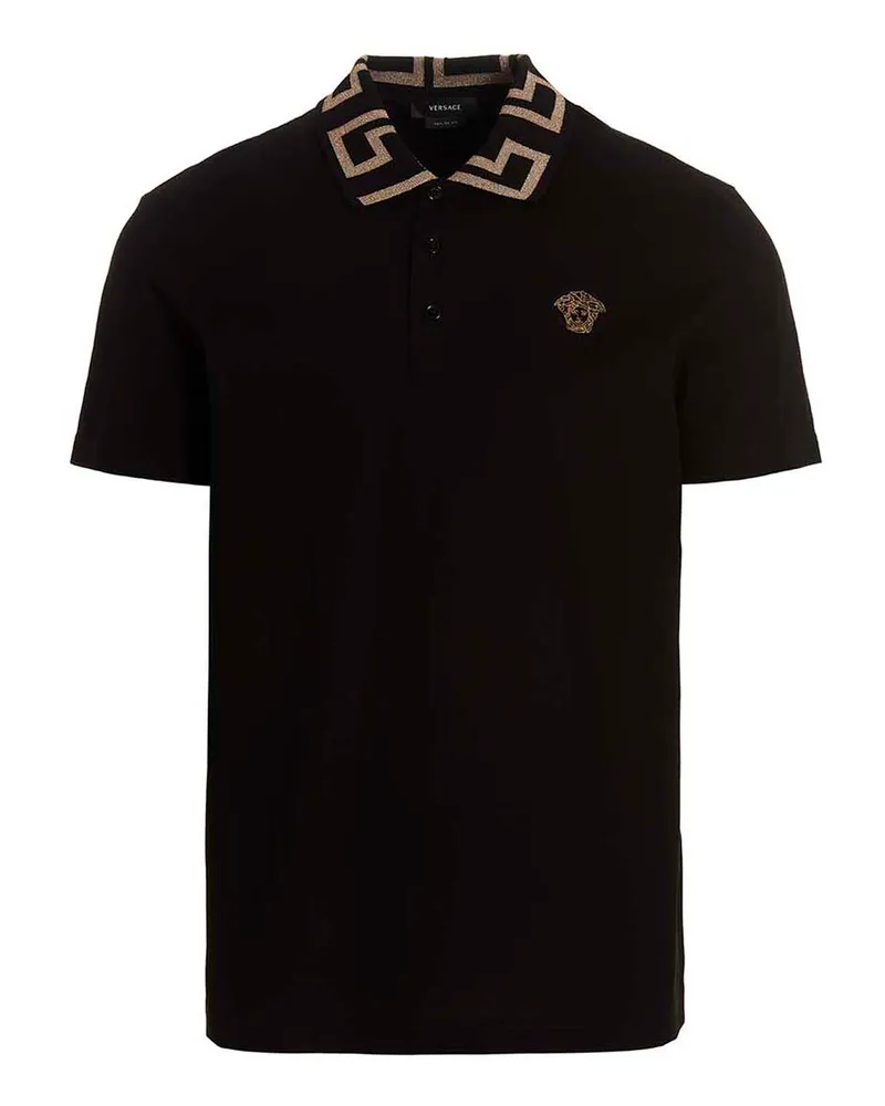 Versace Greca' Polo -Shirt Black