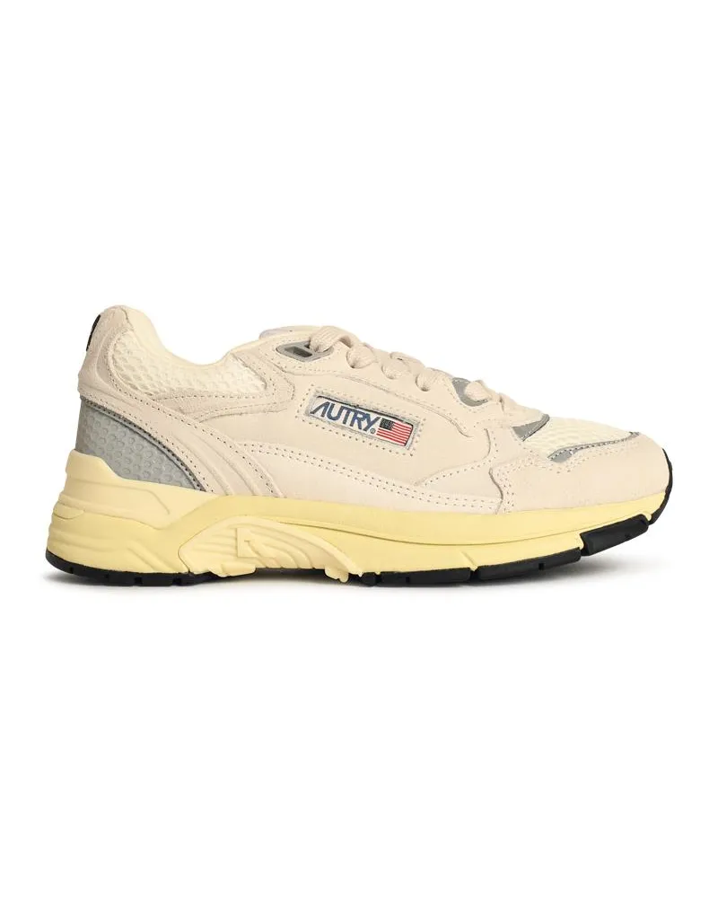 AUTRY Hyperway Low' weißes und silbernes Netz und Wildleder -Turnschuhe White