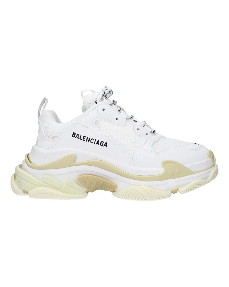 Balenciaga Triple S Turnschuhe Damens Stoff Weiß -