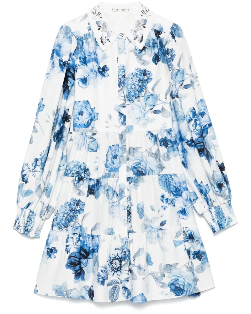 Alice + Olivia junia gedrucktes Mini -Kleid Clear